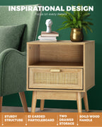 Rattan Bedside Table