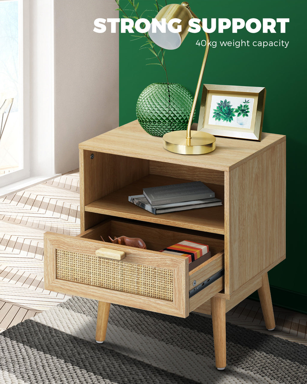 Rattan Bedside Table
