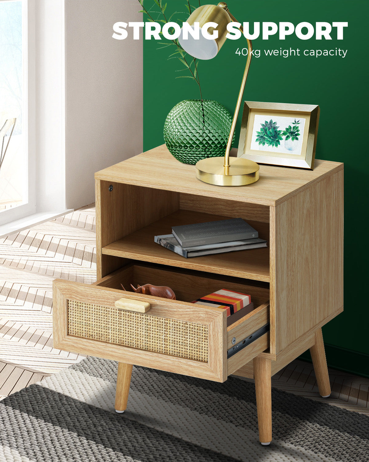 Rattan Bedside Table