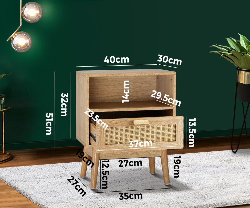 Rattan Bedside Table
