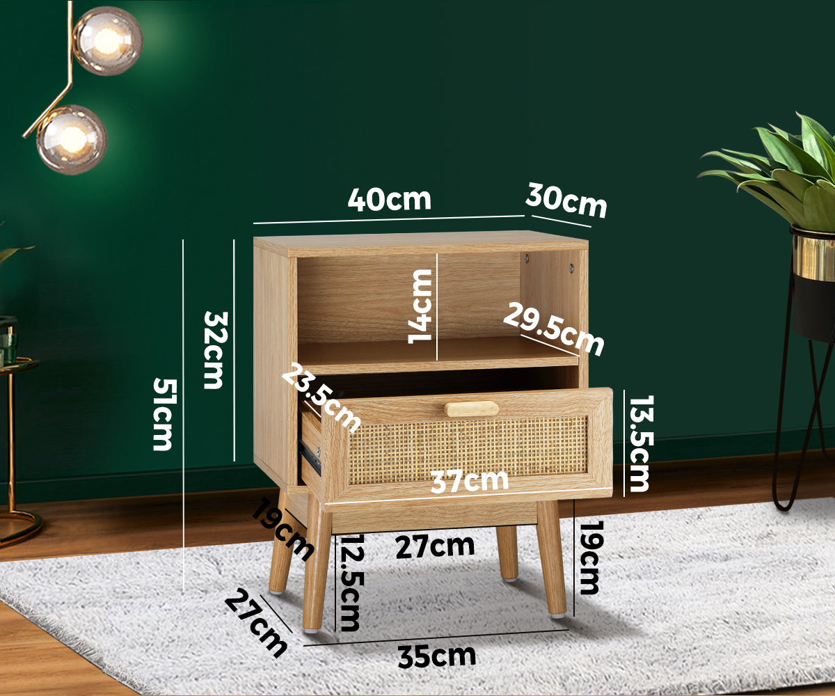 Rattan Bedside Table