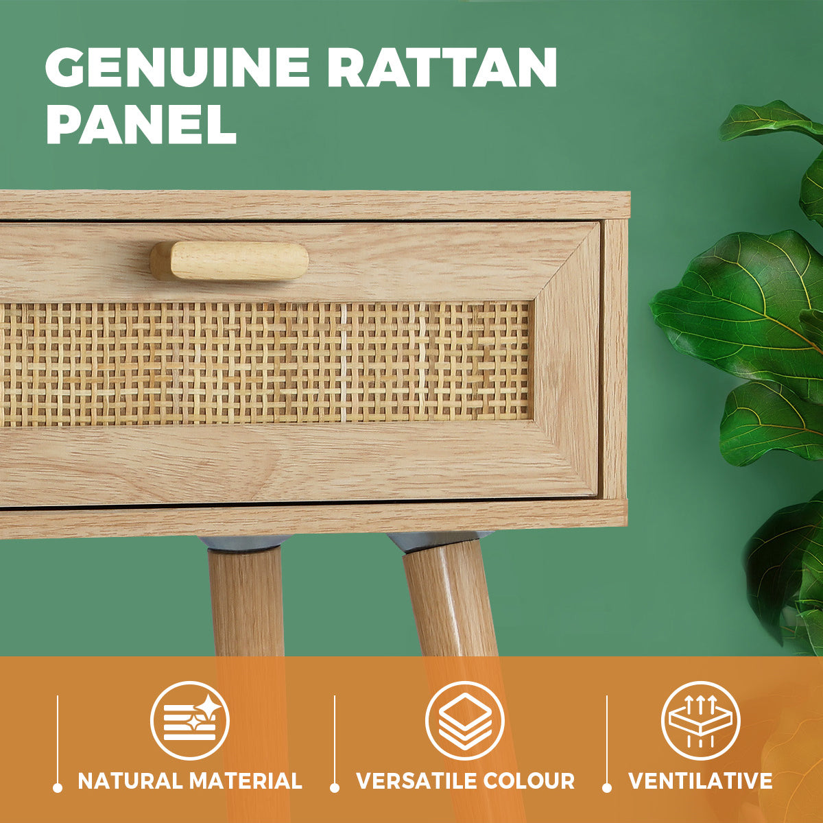 Rattan Bedside Table