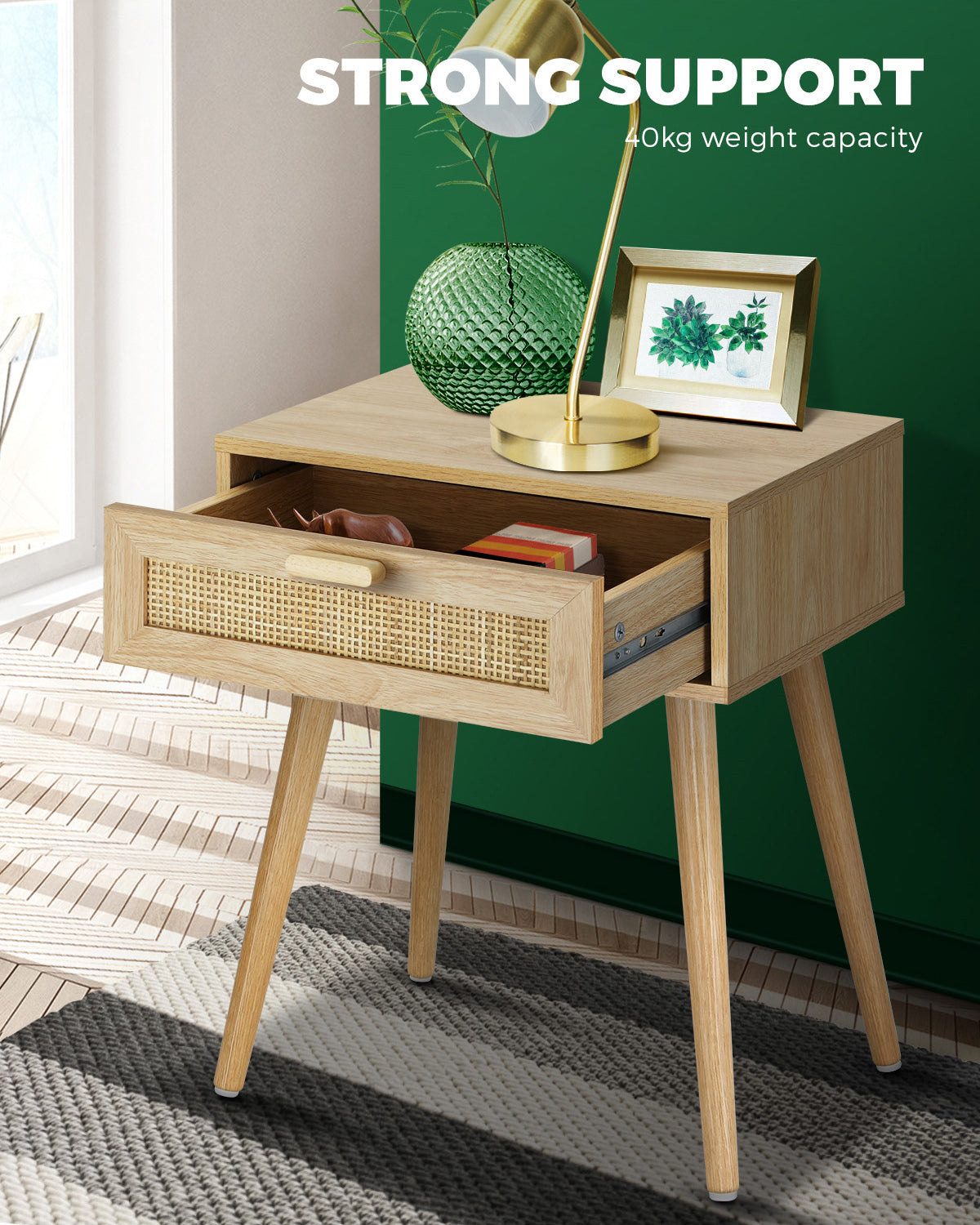 Rattan Bedside Table