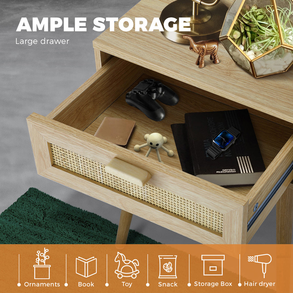 Rattan Bedside Table