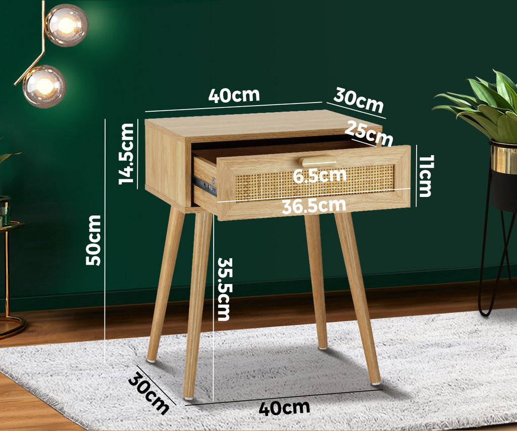 Rattan Bedside Table