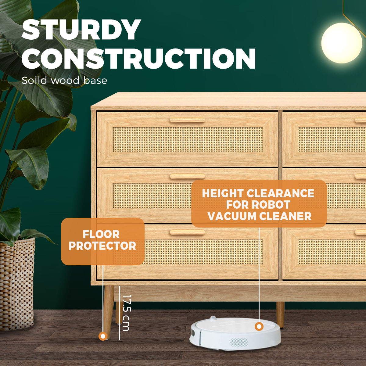 RATTAN SET OF DRAWERS