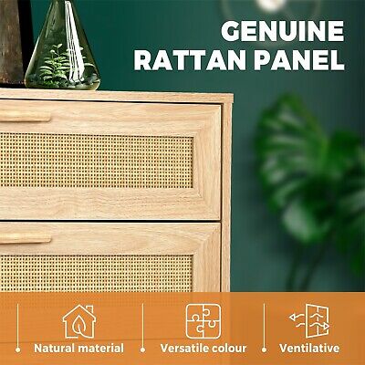 Rattan Chest of 3 Drawers