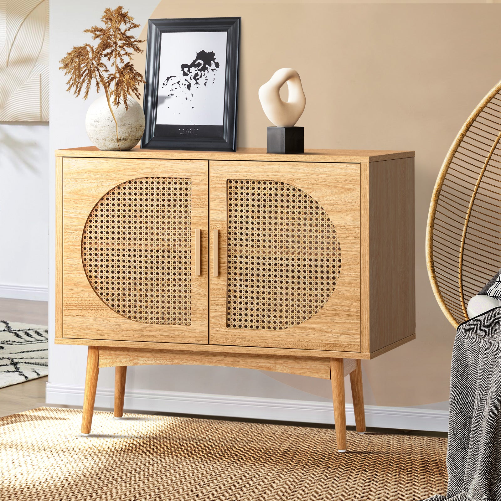 Rattan Sideboard Cabinet Buffet